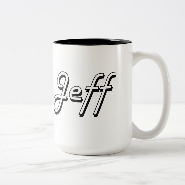 Tasse 2 Couleurs Conception nommée classique de Jeff rétro (Droit)