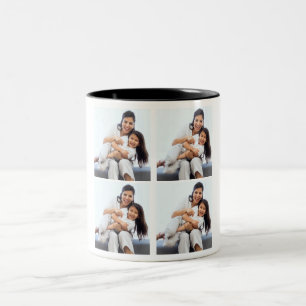 Tasse 2 Couleurs Concevez votre propre collage 4 photos