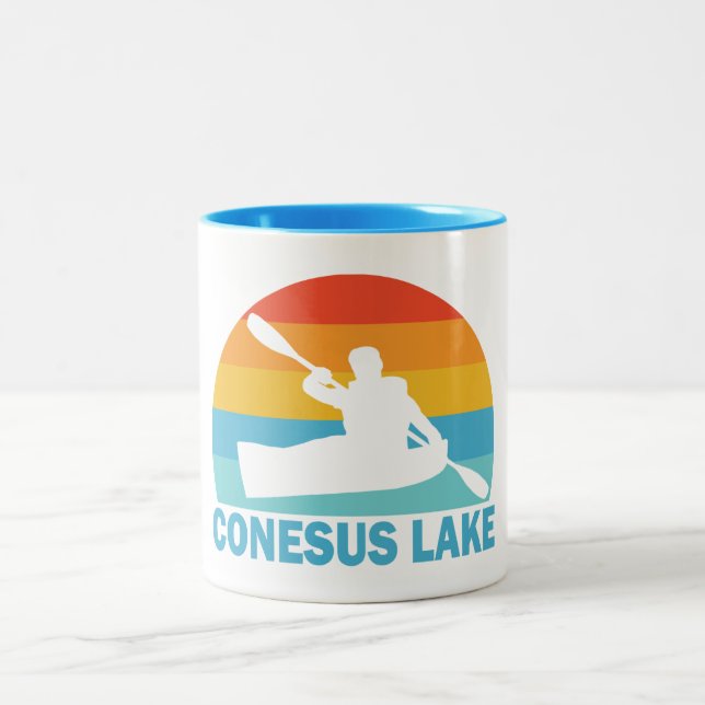 Tasse 2 Couleurs Conesus Lake New York Kayak (Centre)