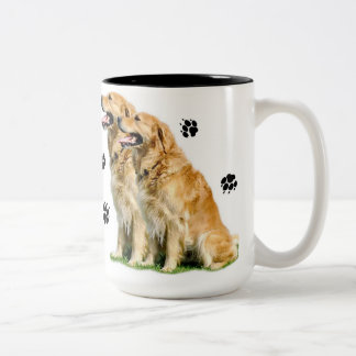 Tasse 2 Couleurs Congé d'or Pawprints (de chiens d'arrêt) sur votre