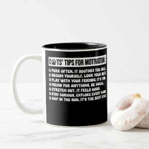 Tasse 2 Couleurs conseils de chats pour la motivation amusants cons