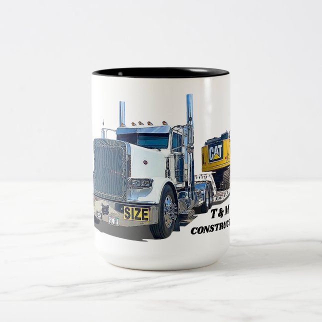 Tasse 2 Couleurs Construction de camionnettes démolition de chaluti (Centre)