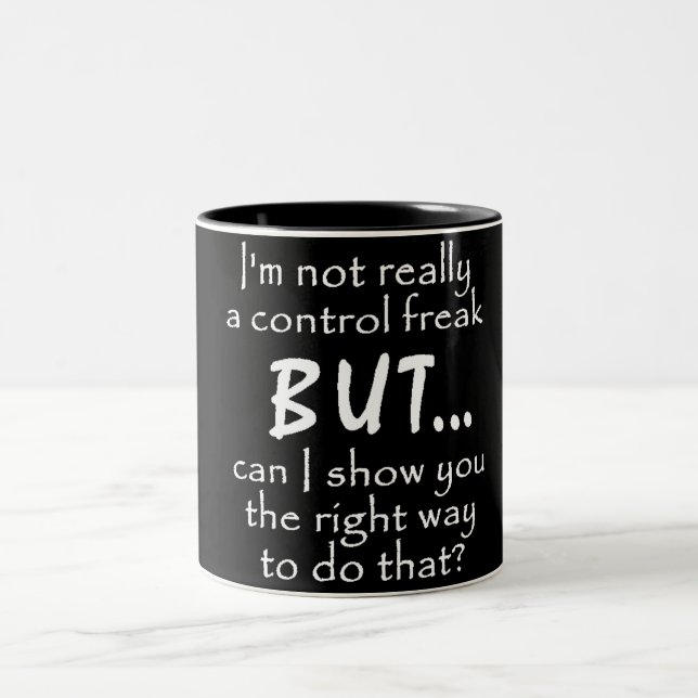 TASSE 2 COULEURS CONTRÔLE DES INSULTES FUNNY CITATIONS FREAK COMMEN (Centre)