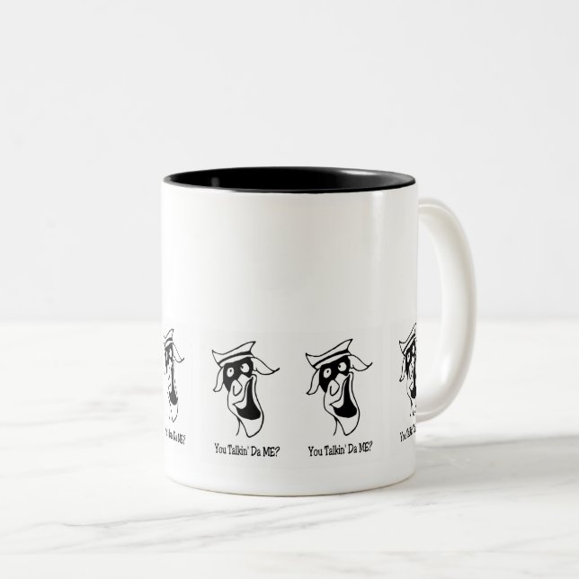 Tasse 2 Couleurs Conversation de visage de texte amusant - Expressi (Devant droit)