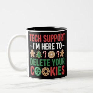 Tasse 2 Couleurs Cookies de Noël drôles de support technique de tra