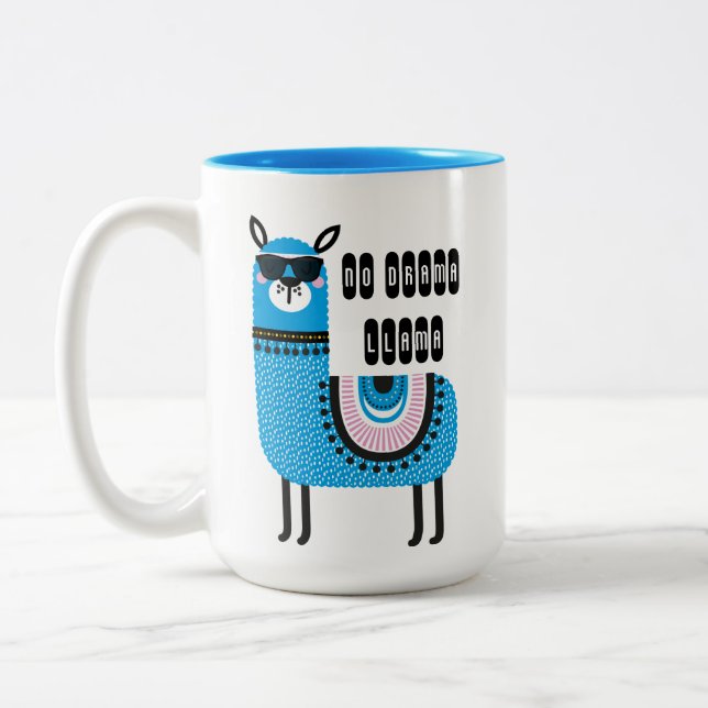 Tasse 2 Couleurs Cool Blue No Drama Llama (Gauche)