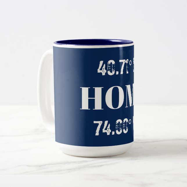 Tasse 2 Couleurs Coordonnées d'accueil personnalisées (Devant gauche)