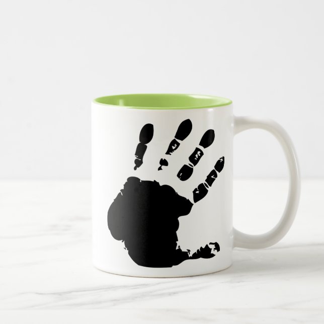 Tasse 2 Couleurs Copie fraîche de main ; Handprint (Droit)