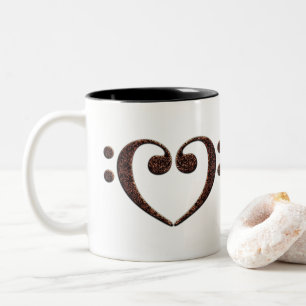 Tasse 2 Couleurs Copper Double Basse Clef Heart Music Lover