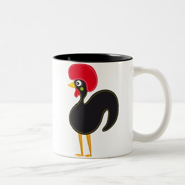 Tasse 2 Couleurs Coq célèbre de Barcelos 01 (Droit)