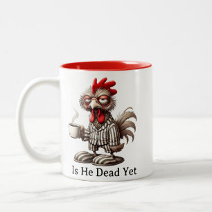 Tasse 2 Couleurs Coq Grincheux Matin  Est-Il Déjà Mort Café