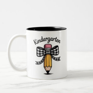 Tasse 2 Couleurs Coquette Pencil Bow Kindergarten Teacher School