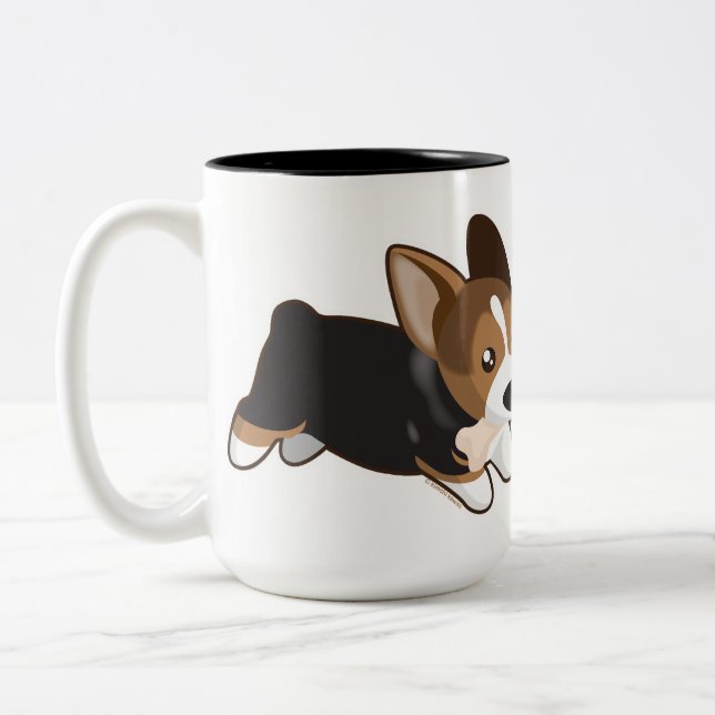 Tasse 2 Couleurs Corgi (Gauche)