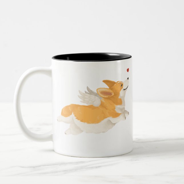 Tasse 2 Couleurs Corgi d'ange (Gauche)