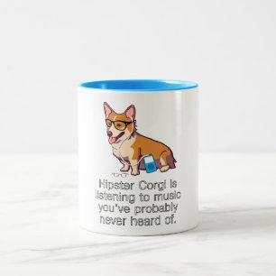 Tasse 2 Couleurs Corgi de hippie