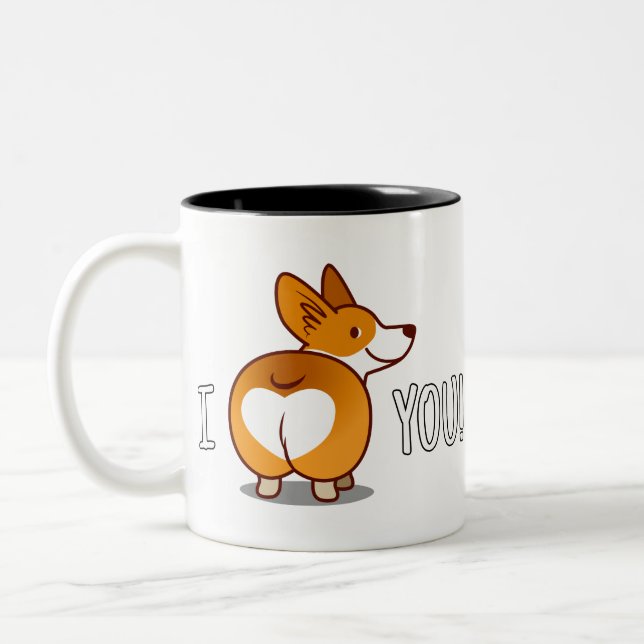 Tasse 2 Couleurs Corgi - Je vous aime (Gauche)
