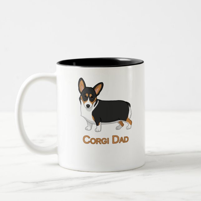 Tasse 2 Couleurs Corgi papa (Gauche)