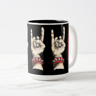 Tasse 2 Couleurs Cornes noires personnalisées vers le haut