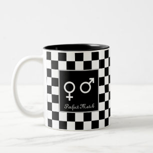 Tasse 2 Couleurs Correspondance parfaite sur les échecs noir et bla