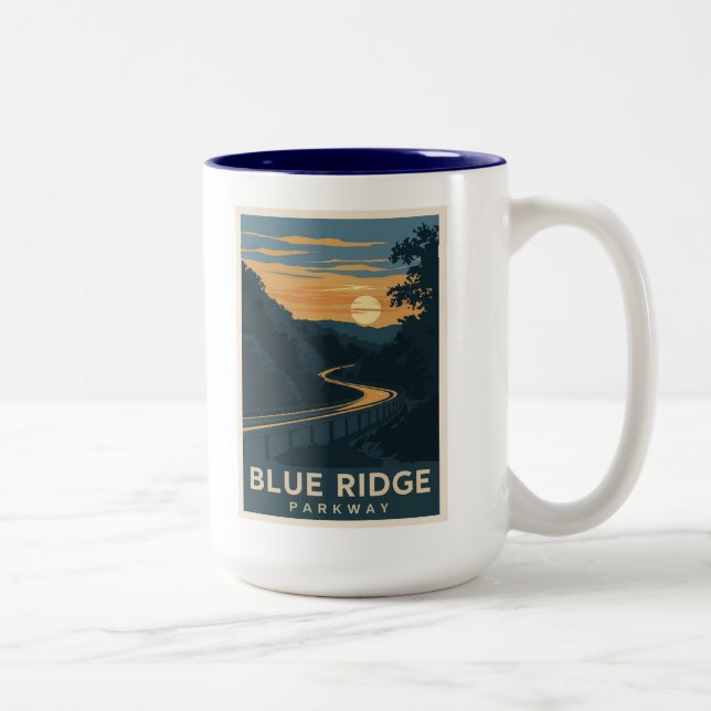 Tasse 2 Couleurs Coucher de soleil de Blue Ridge Parkway (Droit)