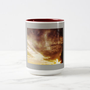 Tasse 2 Couleurs Coucher de soleil jaune nuageux