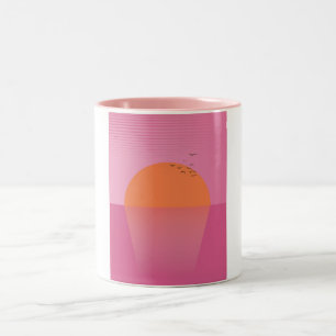 Tasse 2 Couleurs Coucher de soleil rétro