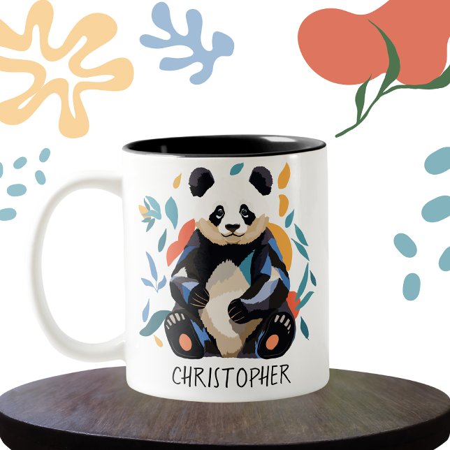 Tasse 2 Couleurs Couleur assis Panda Ours Matisse Nom inspiré (Créateur téléchargé)