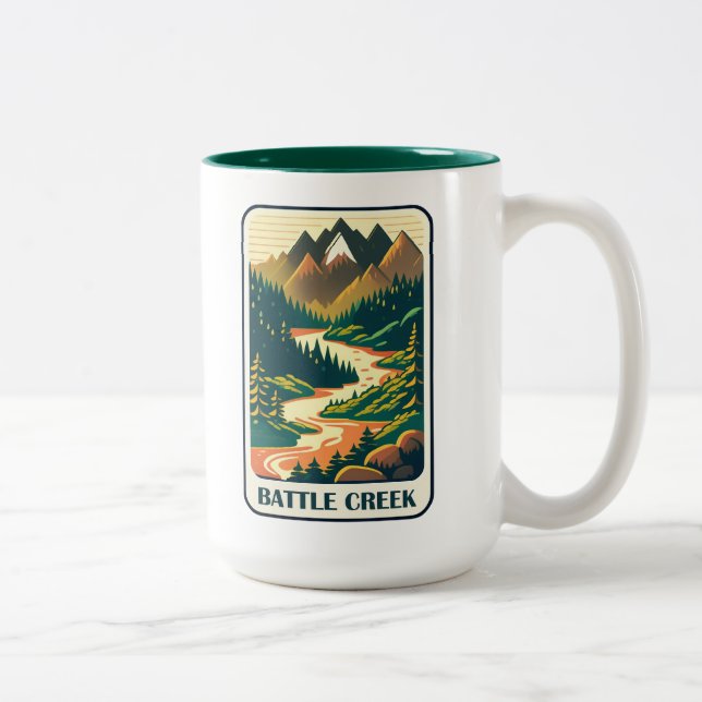 Tasse 2 Couleurs Couleurs de Battle Creek Idaho (Droit)