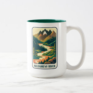 Tasse 2 Couleurs Couleurs de la rivière Allegheny Pennsylvanie