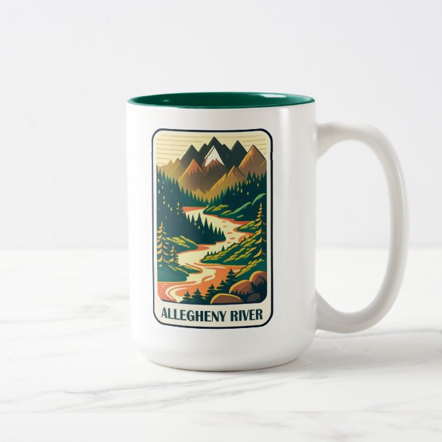 Tasse 2 Couleurs Couleurs de la rivière Allegheny Pennsylvanie (Droit)