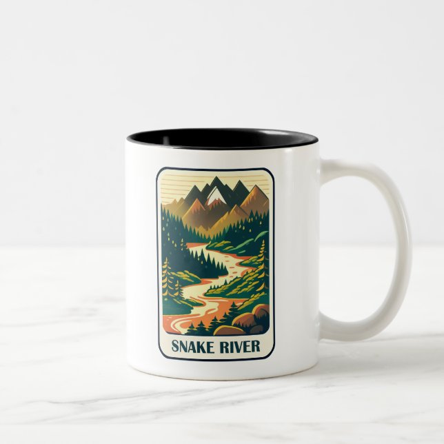 Tasse 2 Couleurs Couleurs de la rivière Snake Idaho (Droit)