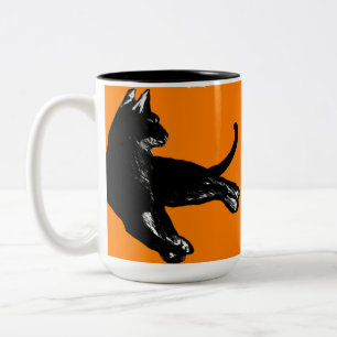 Tasse 2 Couleurs Coupe Black Cat Halloween