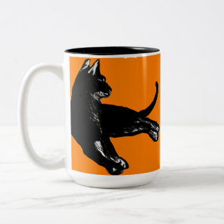 Tasse 2 Couleurs Coupe Black Cat Halloween