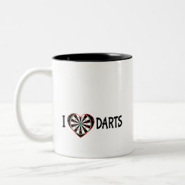 Tasse 2 Couleurs Coupe du café : I Love Darts