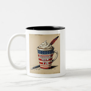 Tasse 2 Couleurs Coupe Patriotique 1776 avec Quill