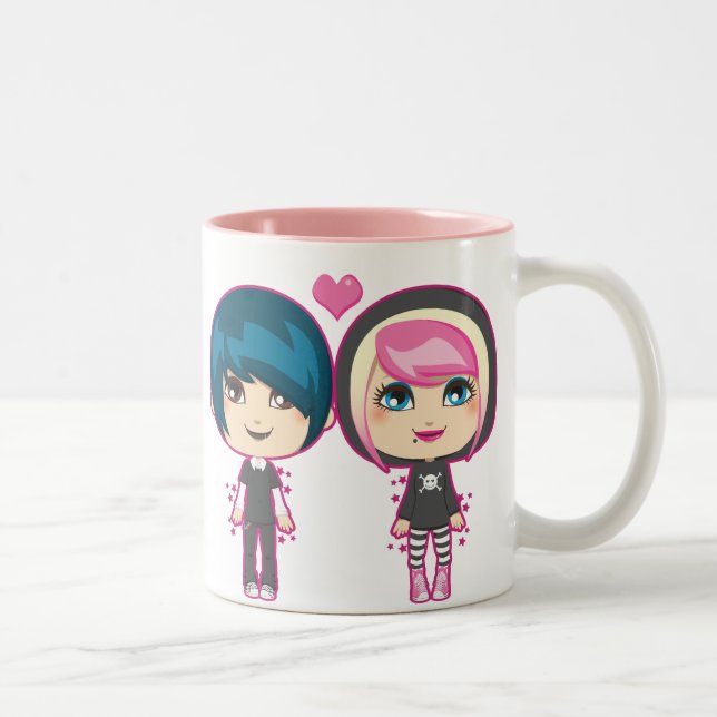 Tasse 2 Couleurs Couples d'Emo (Droit)