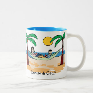 Tasse 2 Couleurs Couples Vacationing - couleur faite sur commande