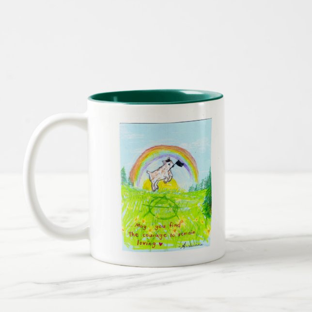 Tasse 2 Couleurs Courageux Coeur anarchiste chèvre (Gauche)