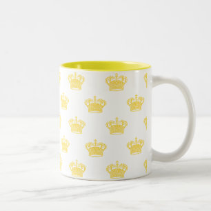 Tasse 2 Couleurs Couronne 01 - Jaune sur blanc