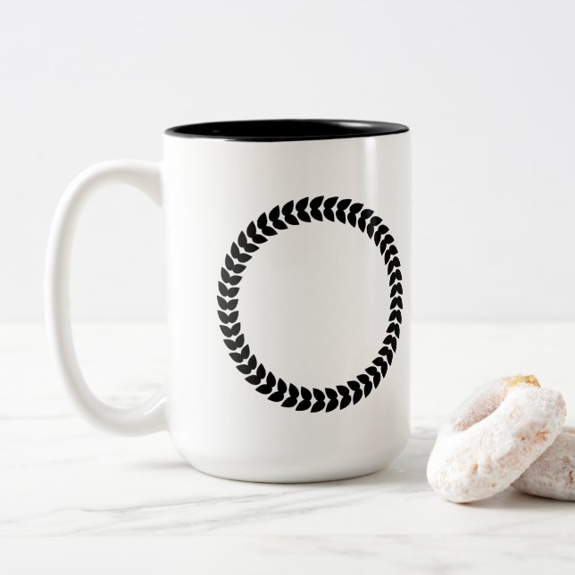Tasse 2 Couleurs Couronne feuille Black Laurel (Avec donut)