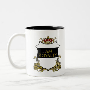 Tasse 2 Couleurs Couronne Royale de Luxe Crête Bouclier Or Gras Rég