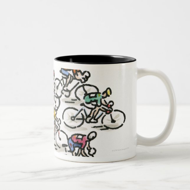 Tasse 2 Couleurs Course de bicyclette (Droit)