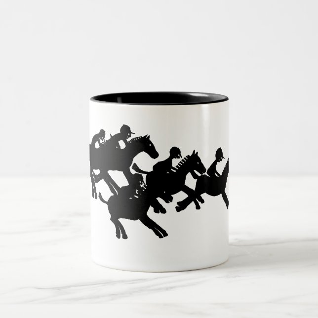 Tasse 2 Couleurs course de chevaux (Centre)