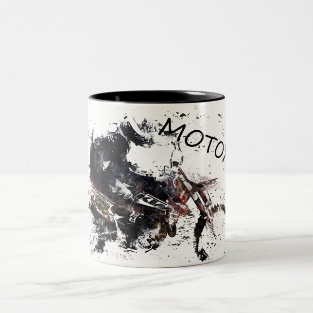 Tasse 2 Couleurs Course Moto-x (Centre)