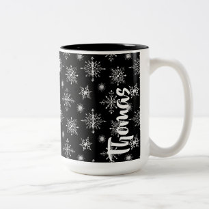 Tasse 2 Couleurs Coutume blanche noire de conception d'hiver de