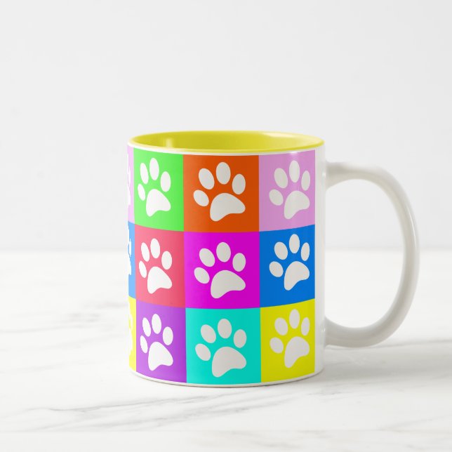 Tasse 2 Couleurs Couverture en polaire "Chig Paws Pop Art" (Droit)