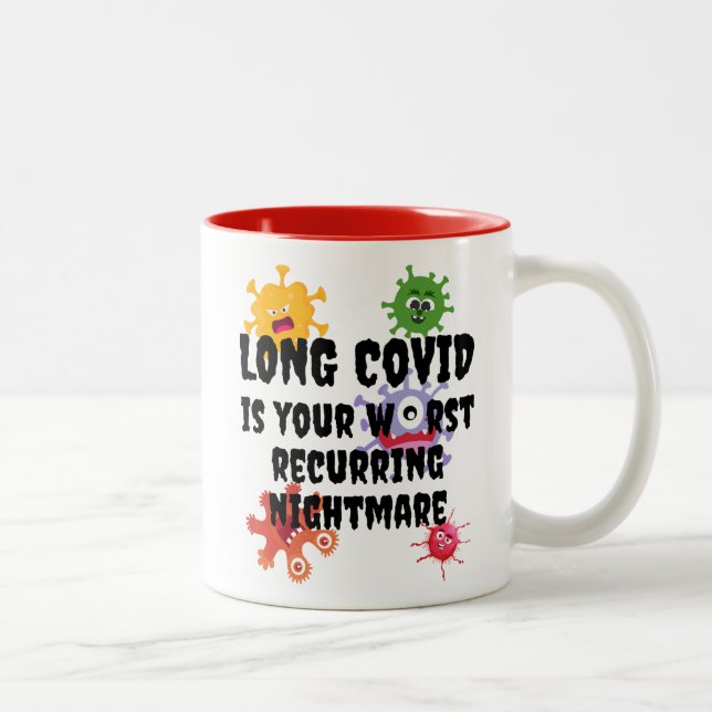 Tasse 2 Couleurs COVID LONG est votre pire cauchemar récurrent (Droit)