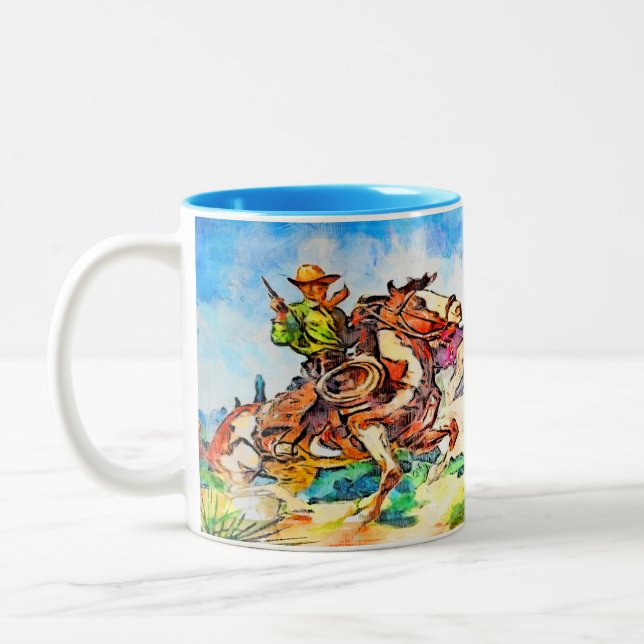 Tasse 2 Couleurs Cowboy à la course (Gauche)