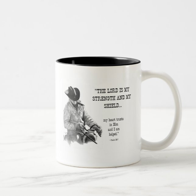 TASSE 2 COULEURS COWBOY : BIBLE : FORCE, BOUCLIER : RÉALISME DE (Droit)
