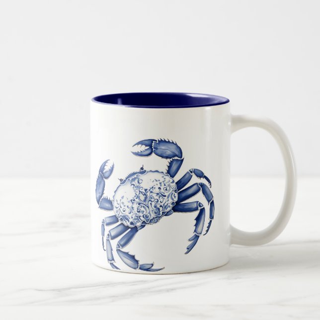 Tasse 2 Couleurs Crabe bleu (Droit)